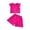 Hot Pink, variant on REDARER Summer Toddler Girls Fly Sleeve Solid T Shirt Tops Shorts Outfits,4-5 Years