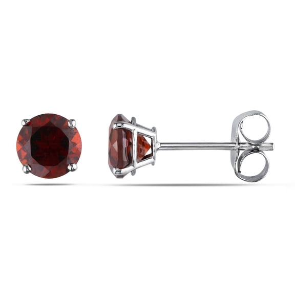 Everly Women's 1 1/3ct TGW Garnet 14k White Gold Solitaire Stud Earrings