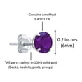 thumbnail image 5 of 14k White Gold Purple Amethyst Round Stud Earrings for Women | 6mm February Birthstone Earrings | Real Gold Amethyst Earrings for Women | Amethyst Gold Earrings by MAX + STONE, 5 of 5