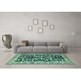 thumbnail image 3 of Ahgly Company Indoor Round Animal Turquoise Blue Traditional Area Rugs, 3' Round, 3 of 4