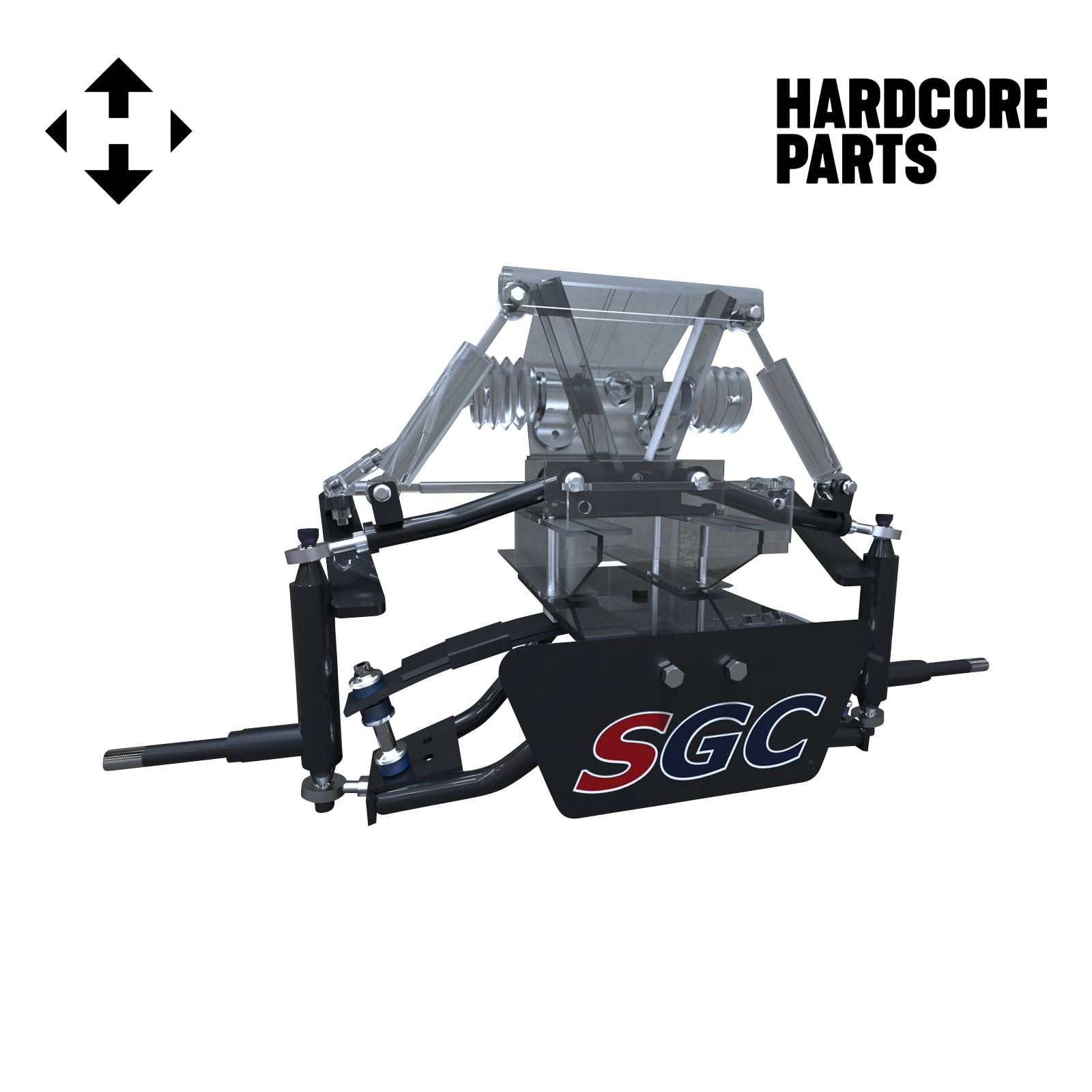Hardcore Parts 6” Heavy Duty Double A-Arm Suspension Lift Kit for Club Car DS Golf Cart (1982-2003) with 14" Black 'Voodoo' Wheels and 22"x10.5"-14 GATOR On-Road/Off-Road All-Terrain tires