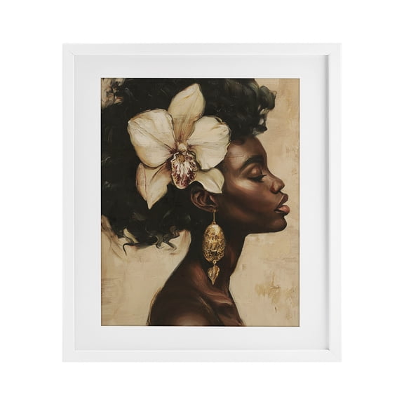 Stupell Industries Victorian Orchid Majesty Portrait White Framed Print Under Glass, 13 x 16, by Svetlana Aleynikova