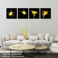 thumbnail image 3 of Yellow Flower Wall Art Black Canvas Wall Decor Modern Giclee Prints Artwork for Living Room Bedroom Office Bathroom Home Wall Decor Framed Ready to Hang (16x16inchx4), 3 of 6