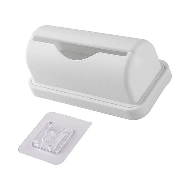 Injueey Dispensador moderno de bolsas de basura para montaje en pared, mueble decorativo para sala de estar Organizadores de utensilios de cocina Blanco 15.1x7.5x6.3 cm