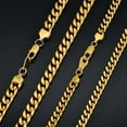 thumbnail image 5 of Men's Thick Gold Color Chains For Men 14K Yellow Gold Heavy Miami Cuban Link Chain Necklaces Male Hip Hop Jewelry W291, 5 of 6