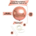 thumbnail image 3 of Big, Rose Gold Mylar Balloons - 12 Pieces, 22 Inch | Rose Gold Balloon, New Years Eve Party Supplies 2023 | Copper Balloons, Rose Gold Party Decorations | Rose Gold Balloons, Rose Gold Foil Balloon, 3 of 5