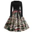 thumbnail image 5 of Christmas Dresses for Women Women's Fashion Round Neck Slim-Fit Christmas Print Long-Sleeved Dress for Christmas Party,Mint Green,L, 5 of 6