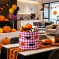 thumbnail image 4 of KKOUHVY Halloween Candy Bags, Reusable Fabric Trick or Treat Bags, Plaid Halloween Ghost Pumpkin Buckets for Candies Snacks Gift Party Decor, Purple, 4 of 7