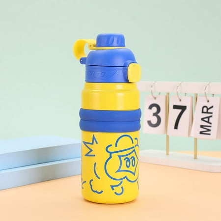

Clearance Deals!Crcmjuhgsa Glass&Bottle Cute Cartoon Kids Water Bottle Insulated Stainless Water Bottles With Lid Leakproof Duck Mouth For Boys Girls 600ml