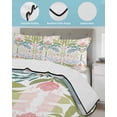 thumbnail image 4 of Boho Green Flower Queen Size Down Alternative Comforter, Lightweight Comforter Quilt Bedding Set with Pillow Shams Botanical Watercolor Leaf Floral All Seasons Bed Comforter Duvet Insert 90"x96", 4 of 7