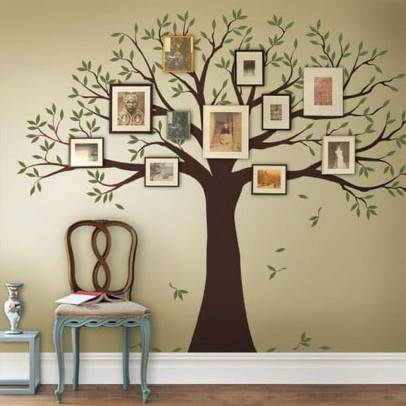 Family Tree Wall Decal - Two Colors - 107 w x 90 h inches - Standard
