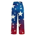 thumbnail image 5 of HEILAU Independence Day Pants for Women 4th Of July Wide Leg Patriotic Elastic Waist Red White And Blue With Pockets Linen Pants, 5 of 5