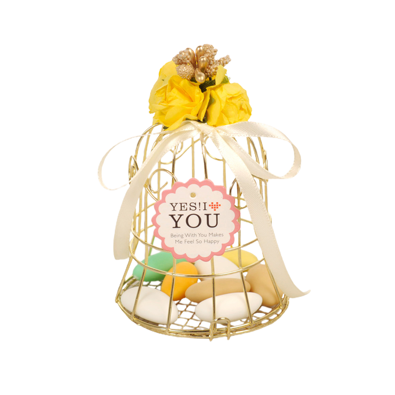 Mini metal gold vintage retro bird cage candy boxes baby shower favor