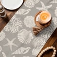 thumbnail image 3 of Grey Starfish Coastal Table Runner 72 Inches, Shell Coral Summer Beach Nautical Ocean Bed Runner Dresser Scarves Tabletop for Indoor Outdoor Parties/Ceremony/Banquet, 14" x 72", 3 of 9