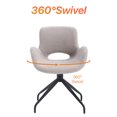 thumbnail image 4 of Teddy Upholstered Chair,Wheel-less,Living Room Bedroom Decorative Chair with Metal Feet,360° Swivel Upholstered Armchair,Modern Home Office Chair,Gray, 4 of 9