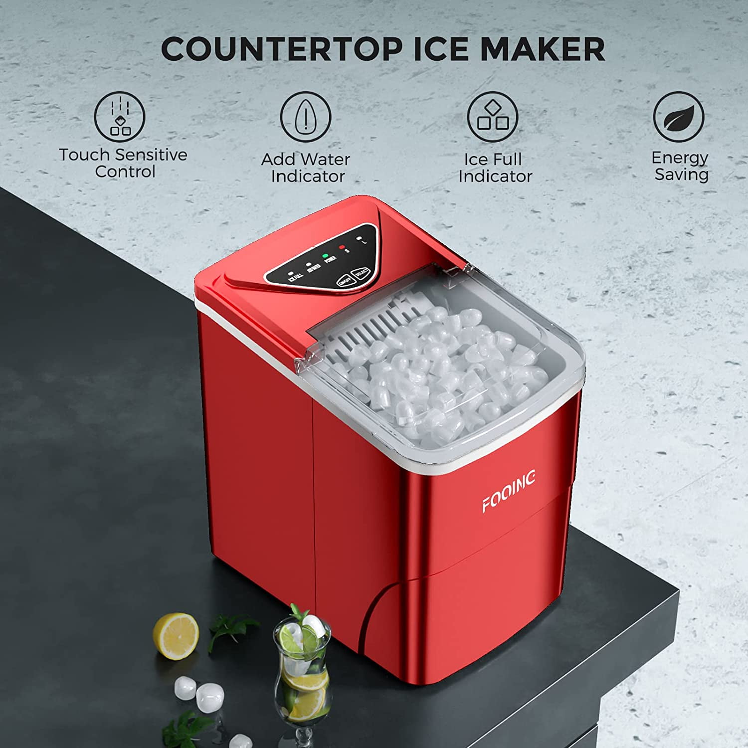 Automatic Self-Cleaning Ice Maker for Countertop, 26Lbs/24H, 24pcs Stainless  Steel Ice Maker, Portable Machine Compact Ice Maker Silver with Ice Scoop&  Basket 