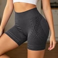thumbnail image 3 of High Waist Seamless Yoga Shorts Lifting Compression Control Workout Running Gym Training Athletic Firming ActivewearGreyXL, 3 of 5