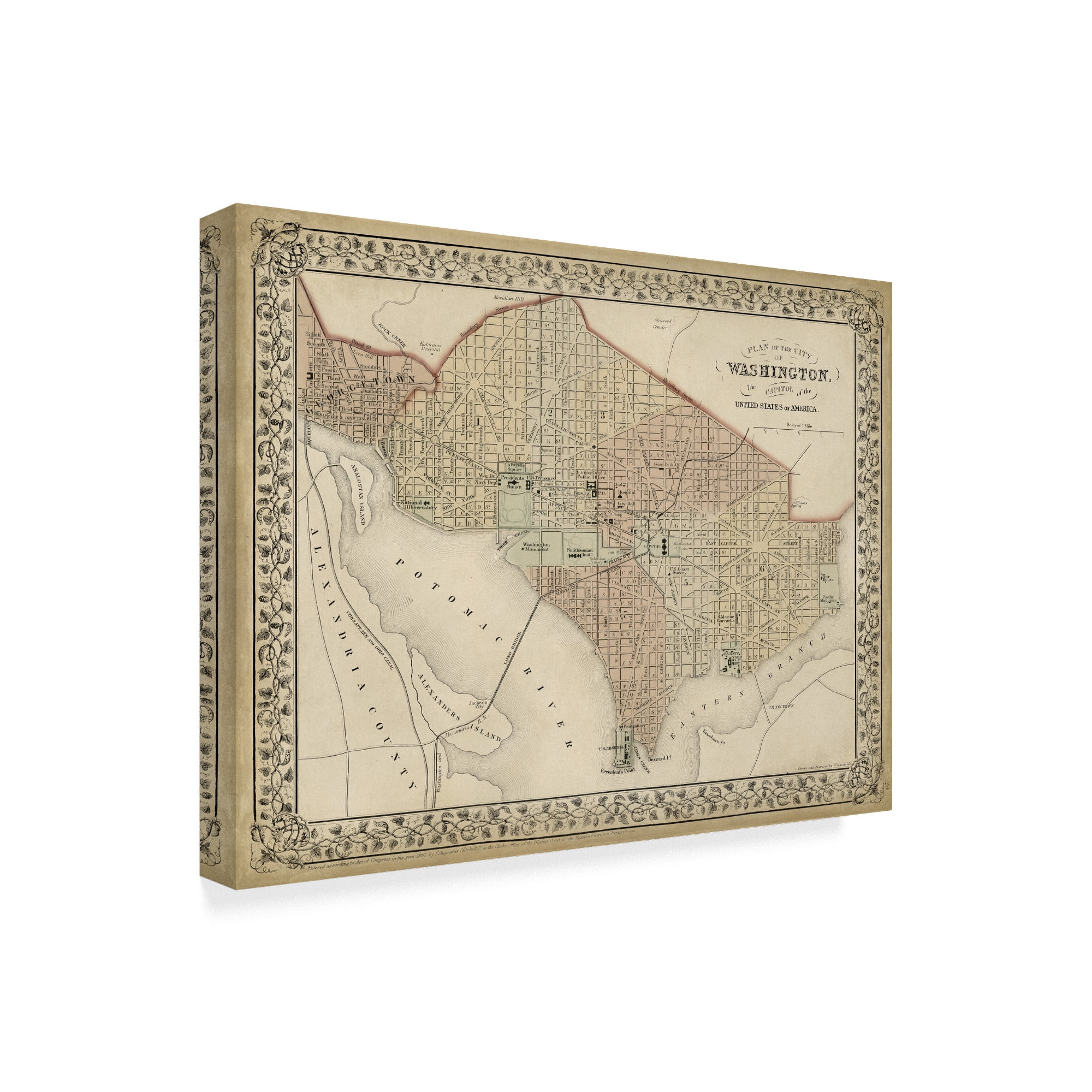 Trademark Fine Art 'Plan of Washington DC' Canvas Art by Mitchell