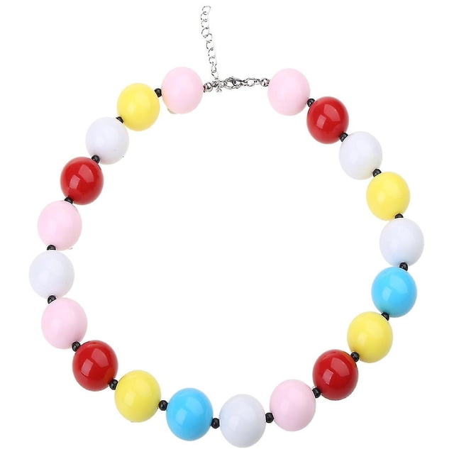 Collar de cuentas acrílicas gruesas, collar llamativo de chicle, joyería elegante