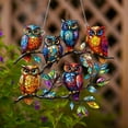 thumbnail image 5 of HaoXun Cute Owl Acrylic Hanging Pendant with Chain - Window & Door Decoration, Modern Home Gift for Birthdays, Christmas | Flower Series Animal Bird Design, 5 of 8