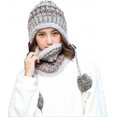 thumbnail image 1 of Conjunto de gorro y bufanda de punto para mujer, gorro de invierno cálido y grueso con pompón de ganchillo y dobladillo para exteriores., 1 of 4