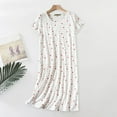 thumbnail image 4 of Hontri Nightgowns for Women Cotton Night Shirts Short Sleeve Crew Neck Night Gown Dress Casual Pajamas Soft Sleepwear White Xl, 4 of 4