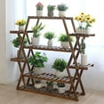 thumbnail image 3 of Large Pine Wood Plant Stand Indoor Outdoor Garden Flower Shelf 8 Tiers for Multiple Pots, 3 of 10