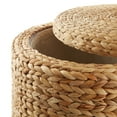 thumbnail image 6 of Casafield 17" Round Storage Ottoman with Lid - Natural, Handwoven Footstool for Living Room, Bedroom, Bathroom, Home Office, 6 of 7