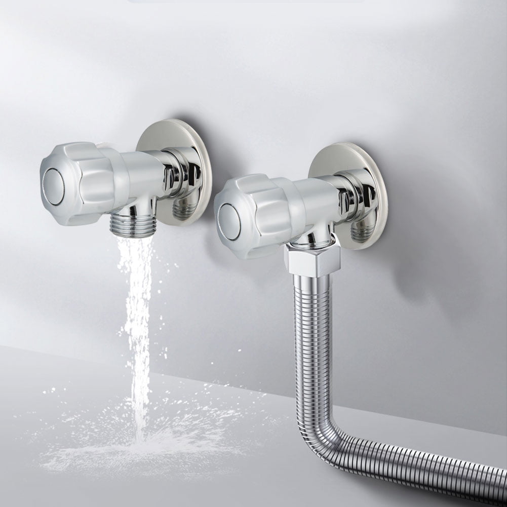 Qiilu Toilet Angle Valve,Faucet Valve,G1/2in Copper Angle Valve Water Stop Valve for Washbasin