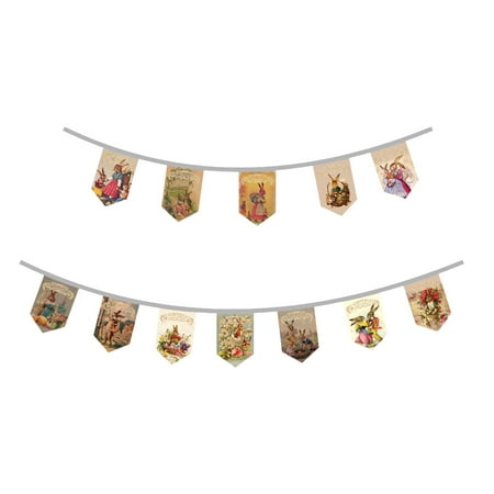 

JPGIF Decor Easter Banner Pull Flag Cute Cartoon Bunny Carrot Alphabet Pattern Festival Home Garden Decoration Party Venue Setup Supplies