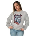 thumbnail image 3 of Let Freedom Roll Classic Muscle Car Unisex Plus Fleece Graphic Sweatshirt Brisco Brands 2X, 3 of 6