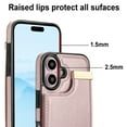 thumbnail image 4 of Mantto for iPhone 16 Back Wallet Case with Card Holder, Magnetic Clasp 3 Card Slots RFID Blocking Premium PU Leather Shockproof Anti-Scratch Wallet Phone Case for iPhone 16, Rosegold, 4 of 7