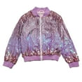 thumbnail image 3 of WOYY Big Girls Sequin Sparkly Jacket Glitter Fashion Gradient Bomber Jacket, Sizes 9-10, 3 of 4