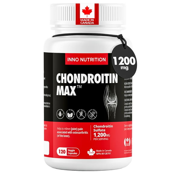 Inno Nutrition Sulfate de Chondroïtine 1 200 Mg 120 Capsules Santé des Articulations et Soulagement de la Douleur