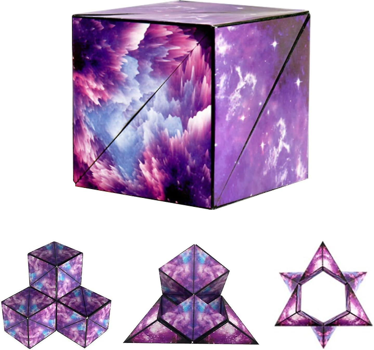 Cubo Mágico 2 En 1 Con Patrón De Estrellas Y Galaxia Para Aliviar El Estrés