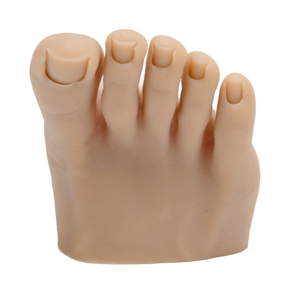 Modelo de medio pie falso para entrenamiento de arte de uñas, color piel oscura, reutilizable, para práctica de tatuajes, modelo de pie de silicona derecho