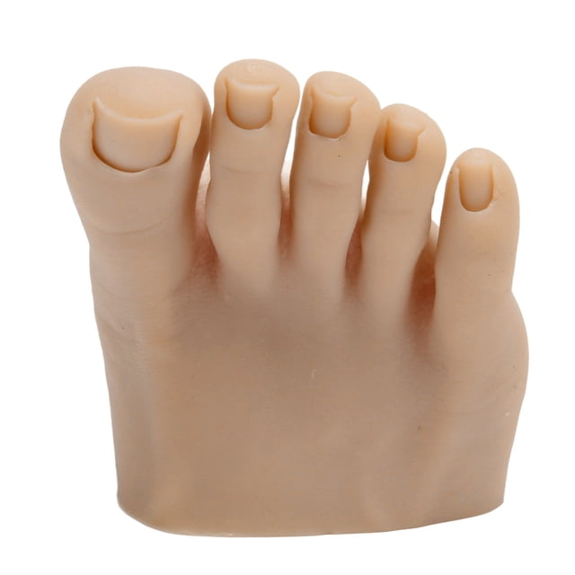 Modelo de medio pie falso para entrenamiento de arte de uñas, color piel oscura, reutilizable, para práctica de tatuajes, modelo de pie de silicona derecho