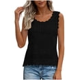 thumbnail image 6 of Womens Knitted Tank Tops, Eyelet Tops for Women Summer Casual Hollow Solid Color Lace V Neck Sleeveless Dressy Blouses, 6 of 6