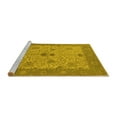 thumbnail image 2 of Ahgly Company Machine Washable Indoor Round Oriental Yellow Industrial Area Rugs, 7' Round, 2 of 4
