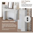 thumbnail image 3 of EPICOZY 43.3" Fireplace Mantel, Freestanding Fireplace Surround with Leg for Electric Fireplaces, MDF Mantel Surround with Shelf for Living Room with Decorative Pattern, Anti-Tipping & Waterproof, 3 of 7