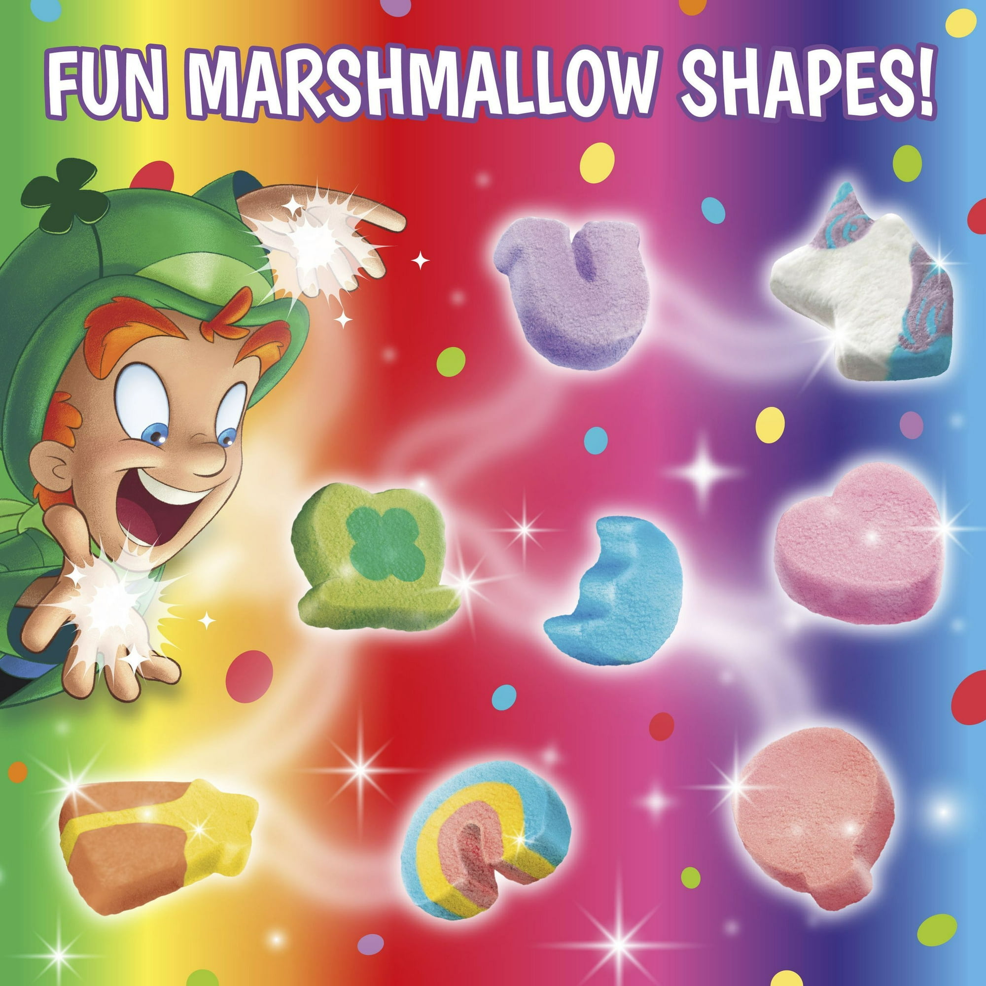 Lucky Charms Rainbow Sprinkles Cereal with Marshmallows, Family Size, 18.4 oz