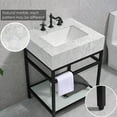 thumbnail image 2 of GGISHA24"x 21"Freestanding Bathroom Vanity with Sink,Carrara Marble,Black Frame,Tempered Glass Shelf, 2 of 8