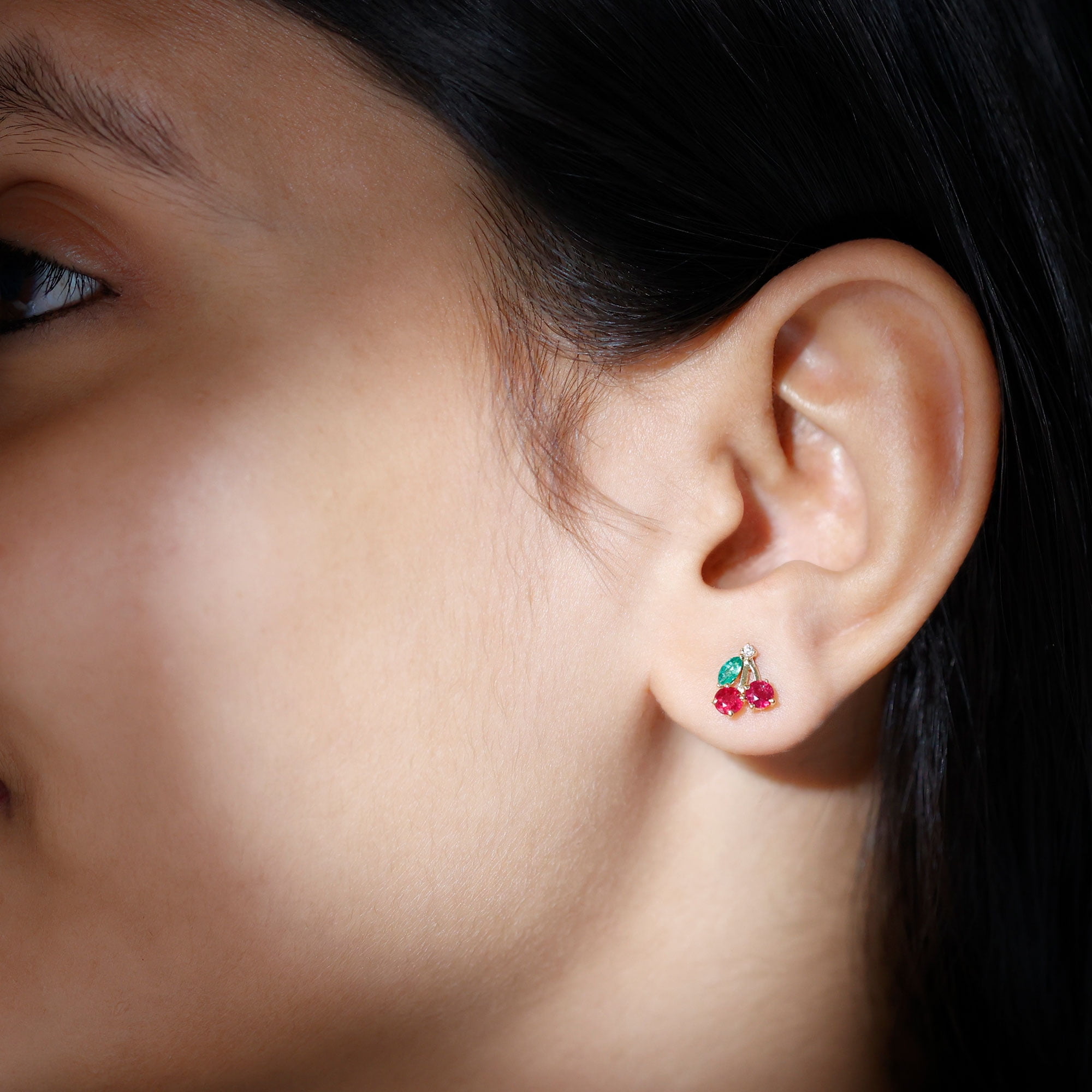 Ruby cherry earrings deals