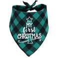 thumbnail image 1 of First Christmas Dog Bandana,Buffalo Plaid Dog Scarf for Small Medium Large Dogs, 1 of 3