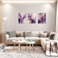 thumbnail image 4 of Abstract Canvas Prints Wall Art 3 Piece Purple and Gold Abstract Bathroom Pictures for Living Room Bedroom Decor Framed (12x16inchx3Pcs, Purple - 2), 4 of 6
