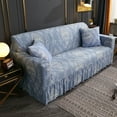 thumbnail image 3 of Dowbom Printed Sofa Cover with Skirt,Stretch Sofa Slipcover for 1 2 3 4 Seater Furniture Protector Anti-Slip Washable Spandex Fabric Couch Cover for Living Room Bedroom-M(57"-72")-C, 3 of 7