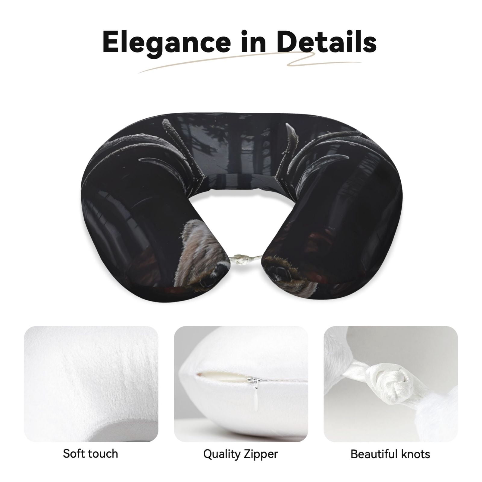 Xecao Majestic Forest Stag Print Memory Foam Cervical Neck Pillow Versatile U-Shaped Pillows for Home,Office,Camping,Travelling,Soft Washable Cover
