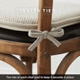 thumbnail image 5 of Elegant Comfort Chair Cushion Covers with Ties and Non Skid Rubber Backing-Thick Memory Foam - Soft Cushion Pad- Rounded Square Seat Cover- 16 x 16 Inches - Set of 2 Chevron Textured Pattern, Beige, 5 of 7