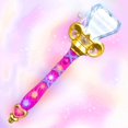 thumbnail image 3 of ArtCreativity 14" Purple Princess LED Light-up Wand – Spinning Diamond Top Costume Accessory Toy for Kids Ages 3-10, Battery Operated, 3 of 5