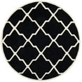 thumbnail image 2 of SAFAVIEH Chatham Franklin Geometric Wool Area Rug, Black/Ivory, 7' x 7' Round, 2 of 8